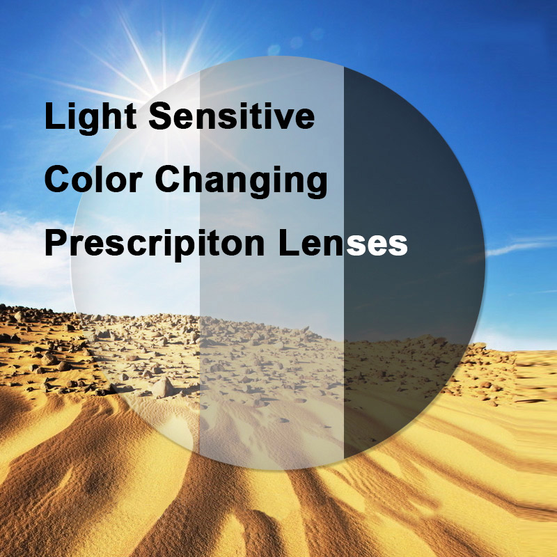 Don’t Miss Out! 1.61 Light-Sensitive Photochromic Single Vision Optical Prescription Lenses Fast and Deep Gray and Brown Color Changing Effect
