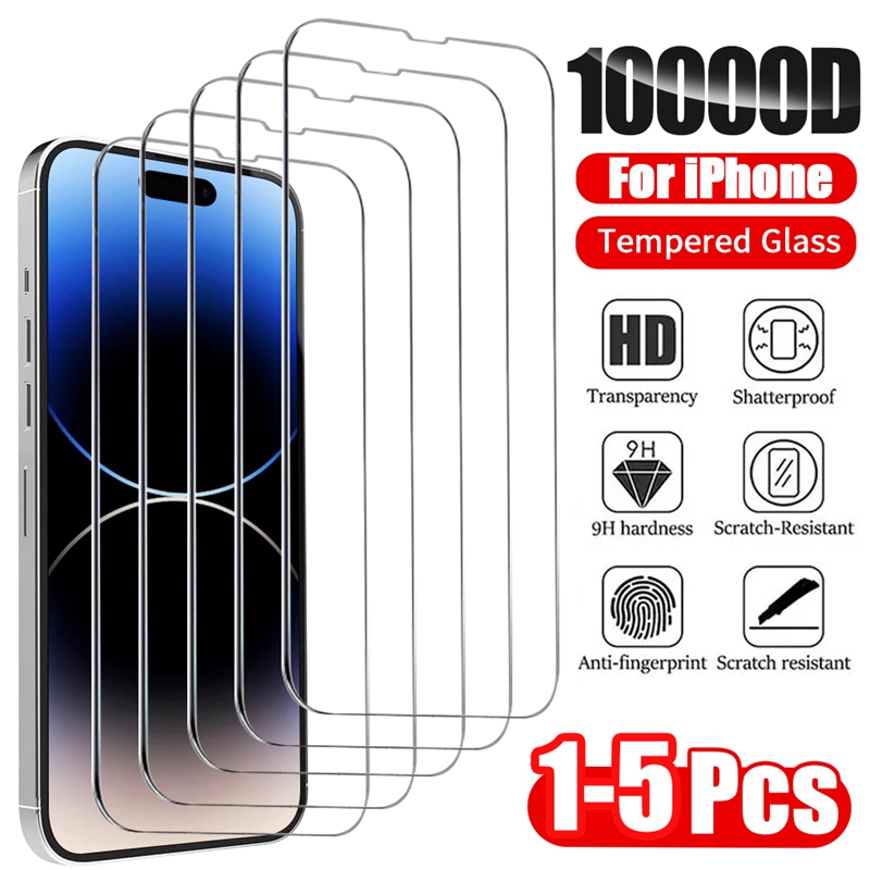  Don’t Miss These Prices! 1-5Pcs Tempered Glass For IPhone 15 14 13 12 11 Pro Max Screen Protector For IPhone 6 6S 7 8 14 Plus SE XR X XS Max Glass