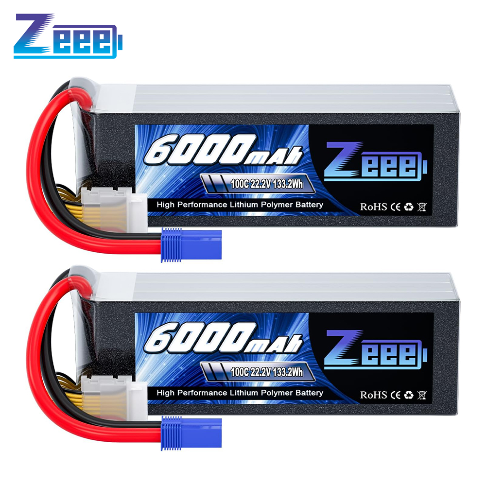 Can’t-Miss Offers 1/2pcs Zeee 6S 6000mAh FPV Drone Battery 22.2V 100C Lipo Battery with EC5 Plug for RC Car Buggy Helicopter Robots RC Model Parts
