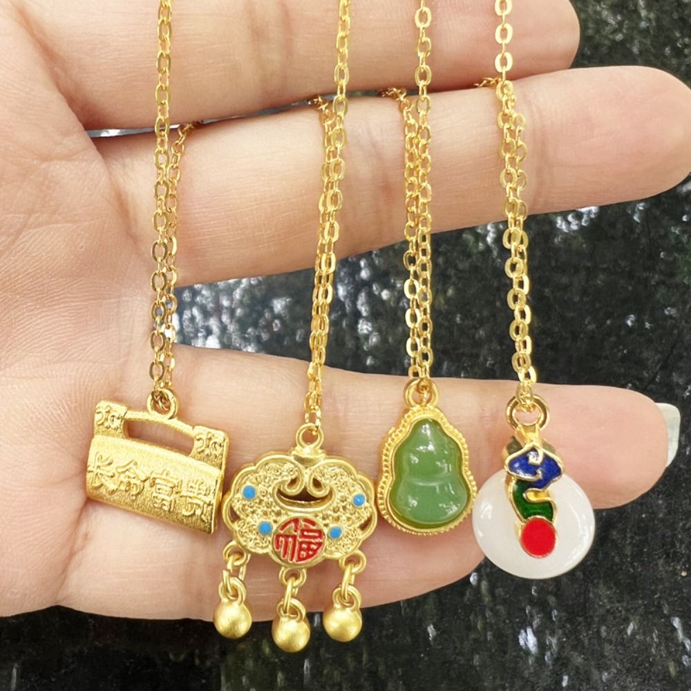  The Discount Countdown 1/6 Miniature Simulation Necklace Dress Up Chinese Beauty Mini BJD Jade Buckle Necklace Blessing DIY Mini Jade Gourd Necklace
