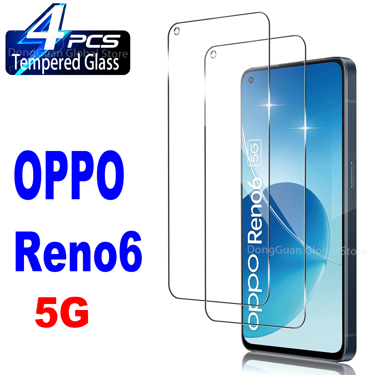  Crazy Discounts 1/4Pcs Tempered Glass For OPPO Reno 6 5G Screen Protector Glass Film