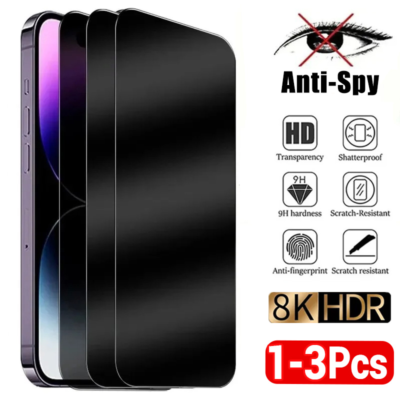 Your Best Deal Yet! 1-3Pcs Anti-spy Tempered Glass For IPhone 15 14 13 12 11 Pro Max Full Cover Privacy Screen Protector For iPhone X XS XR 7 8 Plus
