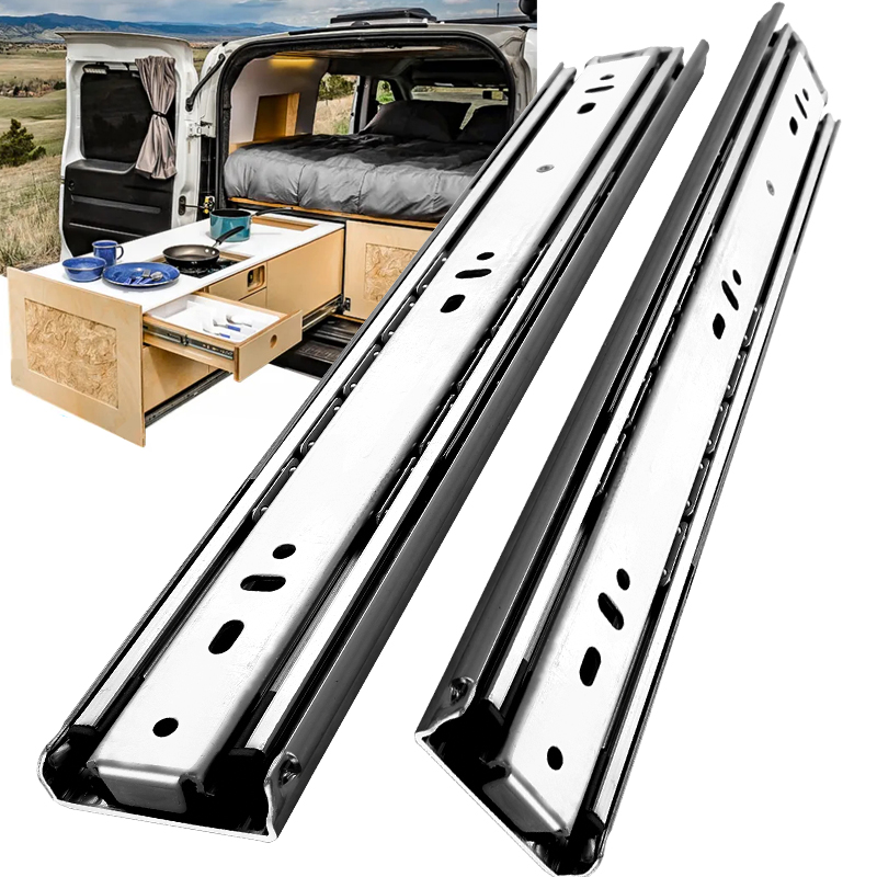 Grab Yours Now! 1 Pair 260 Lb Heavy Duty Locking Drawer Slides Full Extension 3 Fold Ball Steel Drawer Rails,Hardware Drawer Runners Tracks