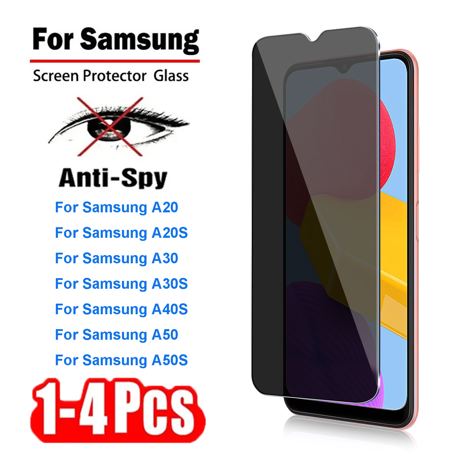  Elevate Your Shopping Game 1-4Pcs Anti-spy Tempered Glass for Samsung Galaxy A20S A30S A40S A50S Privacy Screen Protector for Samsung A50 A30 Films Glass