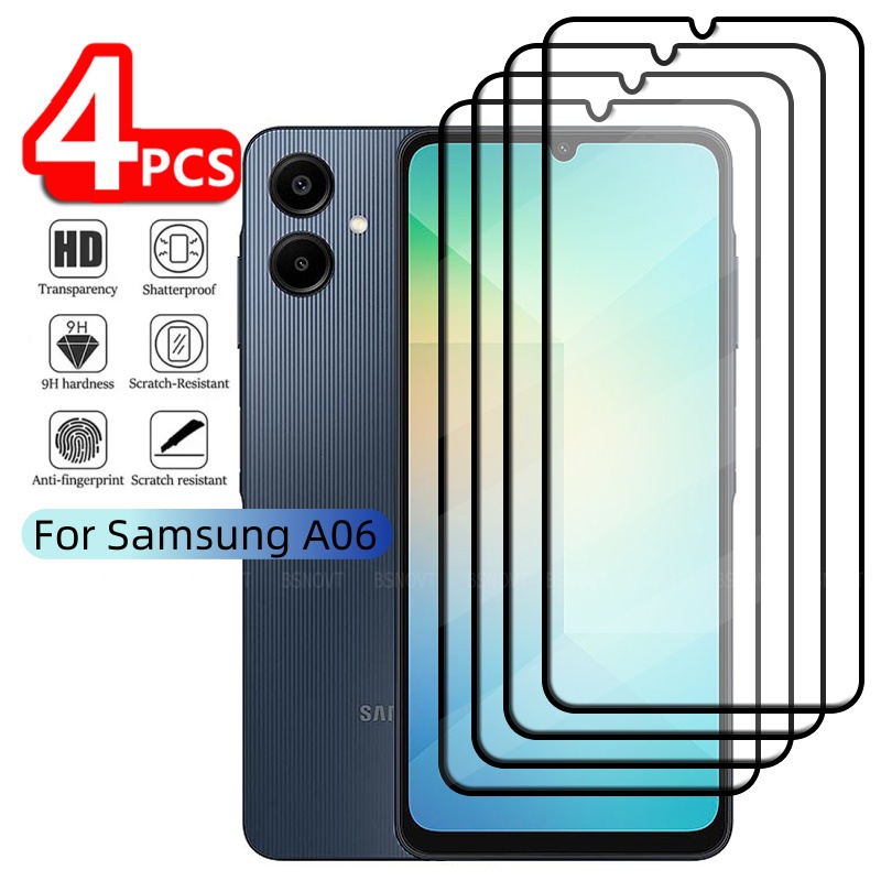 Best Deals in Town 1/2/3/4PCS For Samsung A06 Glass Samsung Galaxy A06 Tempered Glass Protective Full Cover Glue Screen Protector Samsung A06 A 06