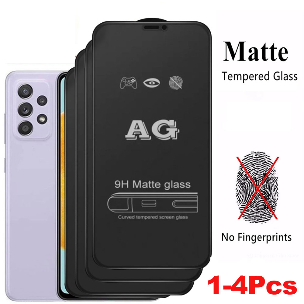  Grab Yours Now! 1-4PCS  Matte Screen Protector For Samsung A55 5G A54 A34 A53 A52s A35 A33 A32 A31 A73 A72 A71 A51 A50 A42 A90 Tempered Glass