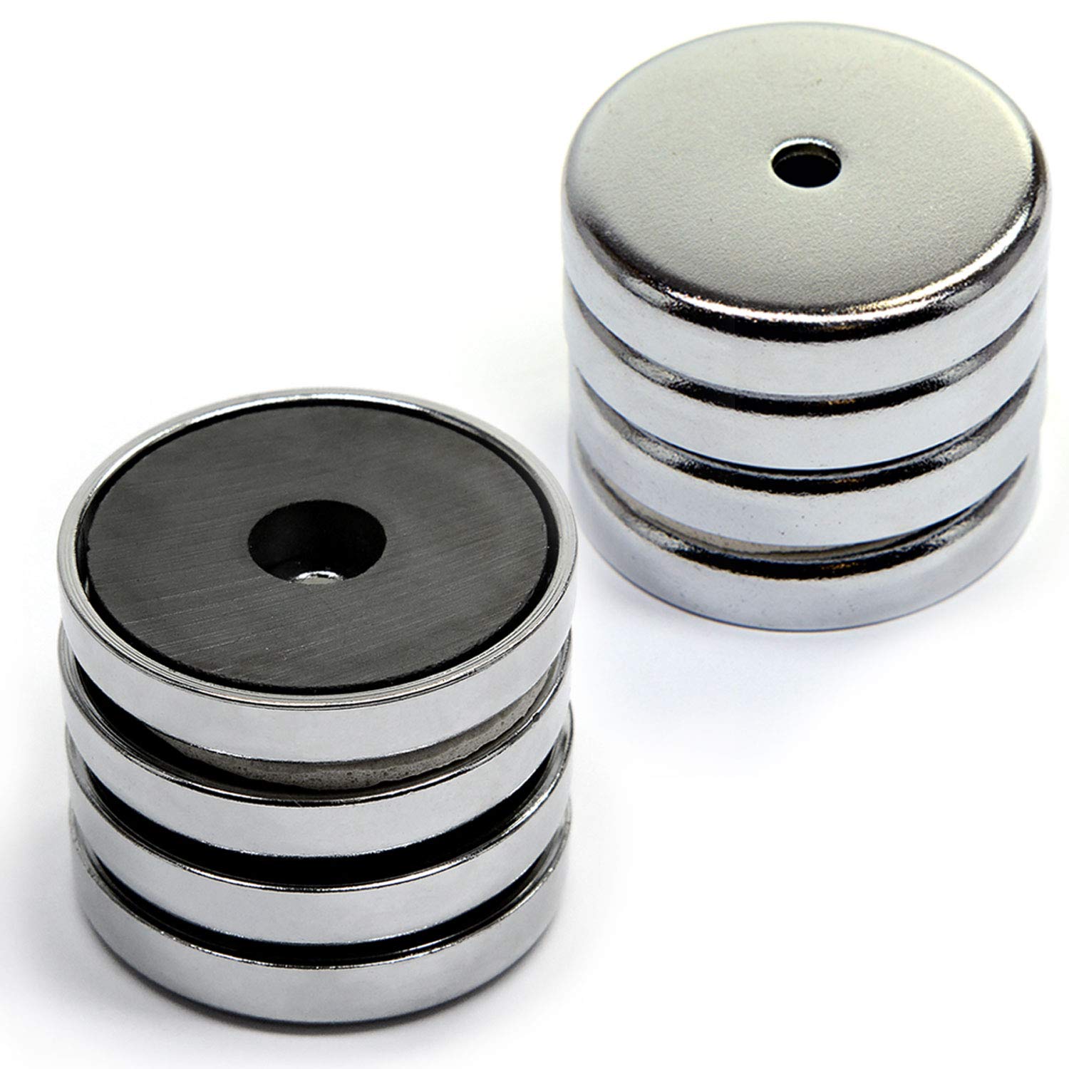  Score While You Can! 1-3Pcs 36mm GRADE 8 Ceramic Ferrite Round Base Magnet with Anti-Corrosion Chrome Plated Steel Cup and 100 LB Pull Force Ferrite