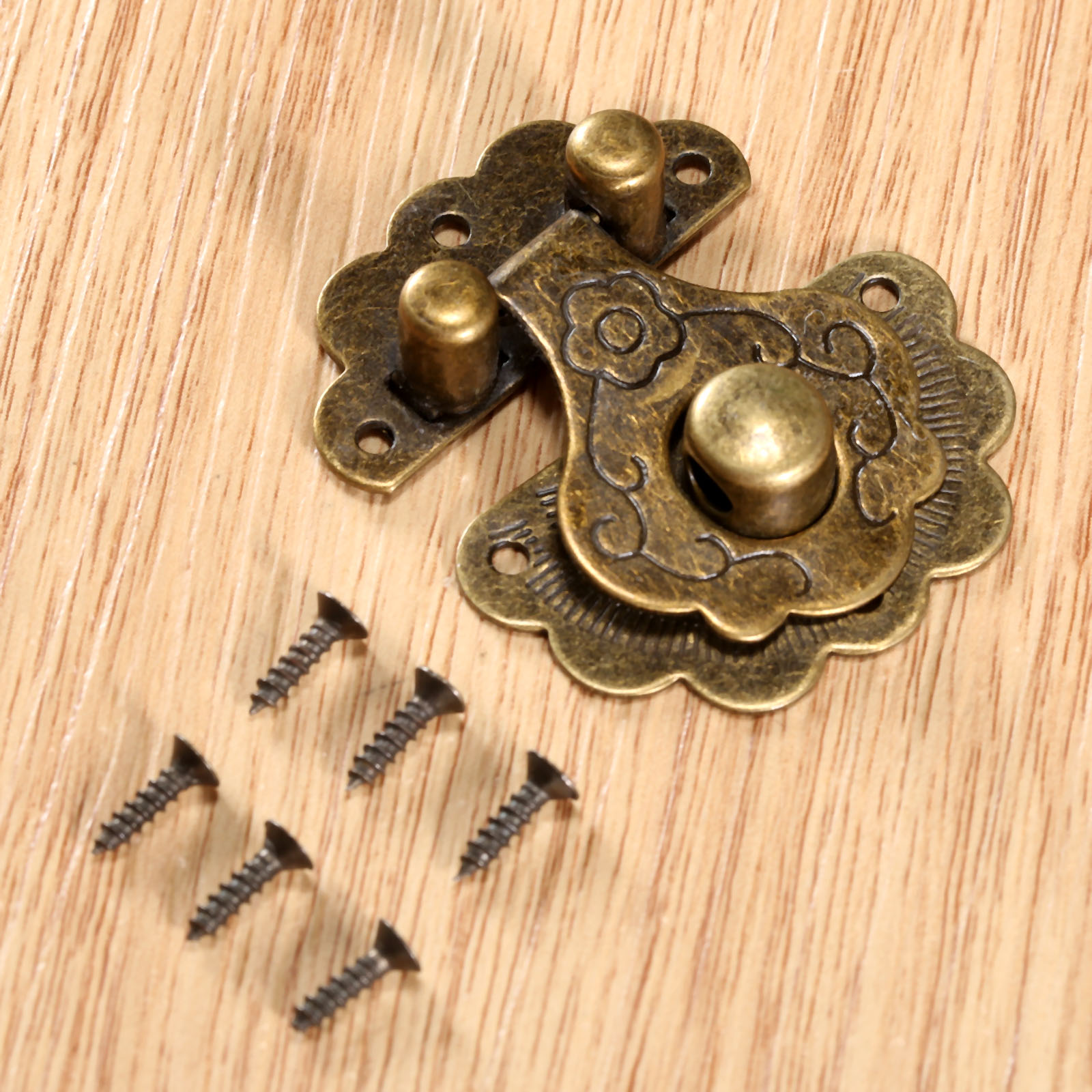  Must-Have Steals 1 set Hardware Latch Hook Decorative Jewelry Box Hardware Wooden Boxes Furniture Buckle Clasp Lock Wood Case Hasp