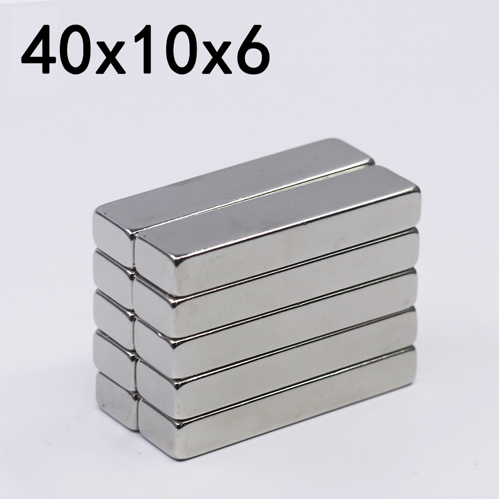 Deals Too Good to Ignore 1/2/5/10Pcs 40x10x6 Neodymium Magnet 40mm x 10mm x6mm N35 NdFeB Block Super Powerful Strong Permanent Magnetic imanes