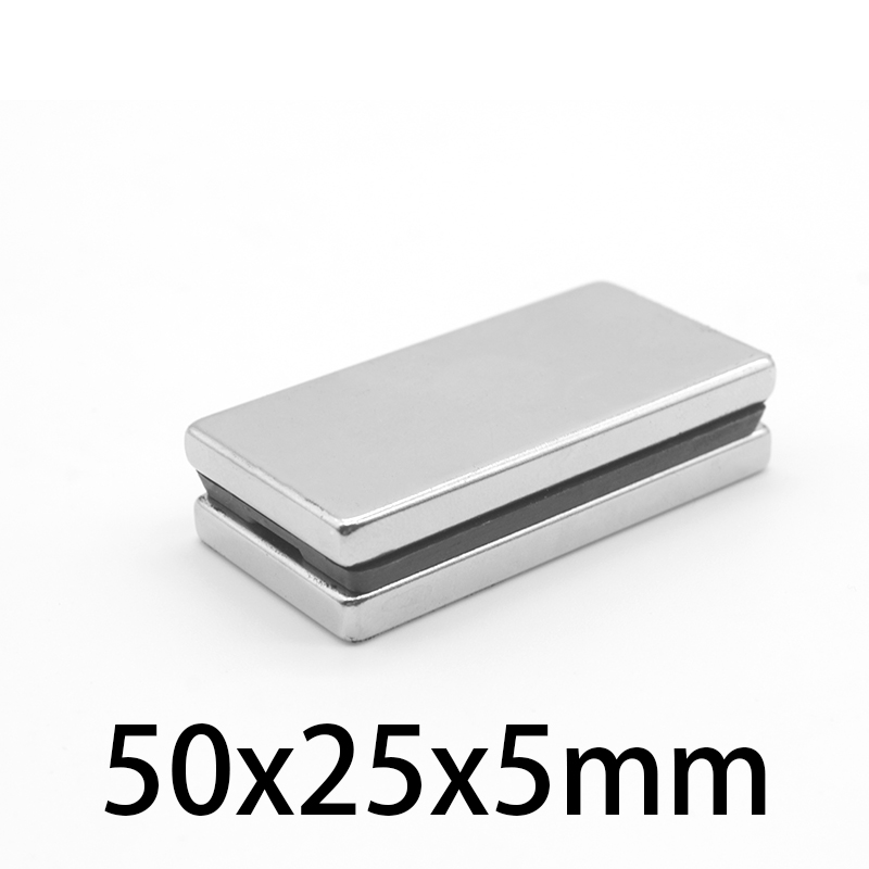  Limited Stock 1/2/3/5/10PCS 50x25x5mm Big Block Rare Earth Magnet N35 Rectangular Strong Neodymium Magnet 50x25x5 Permanent Magnet 50*25*5