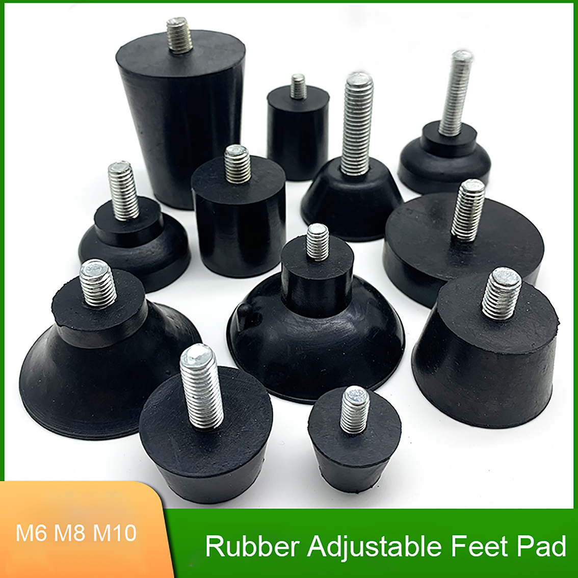 Unmatched Prices 1-10Pcs Black Rubber Adjustable Feet Pad Screw Chairs Furniture Leg Table Leveling Feet Pad Screw Anti-skid M6 M8 M10