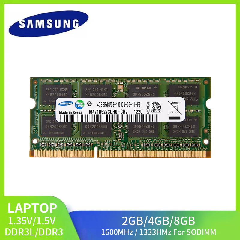  Hottest Sales 1/2PCS SAMSUNG Ram Laptop DDR3L DDR3 8GB 4GB 2GB 1333Mhz 1600Mhz SO-DIMM PC3-10600 12800 Notebook 1.3V/1.5V PC3 RAM Memoria