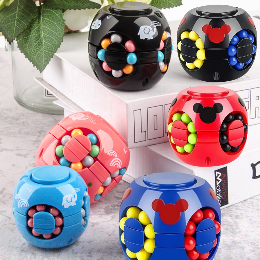  Grab Yours Now! 1 pc baby toys,Educational small toys,spinning magic bean puzzle toy, magic bean cube toy and fidget spinner two-in-one toy