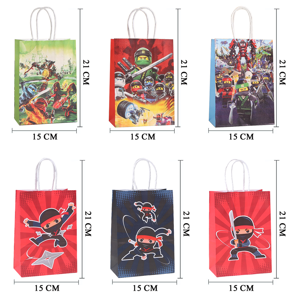  Your Best Deal Yet! 1/3/6pcs Cartoon Ninja Gift Bags Ninja Birthday Party Paper Candy Treat Goody Bag Girls Favors Baby Shower Decoration Supplies