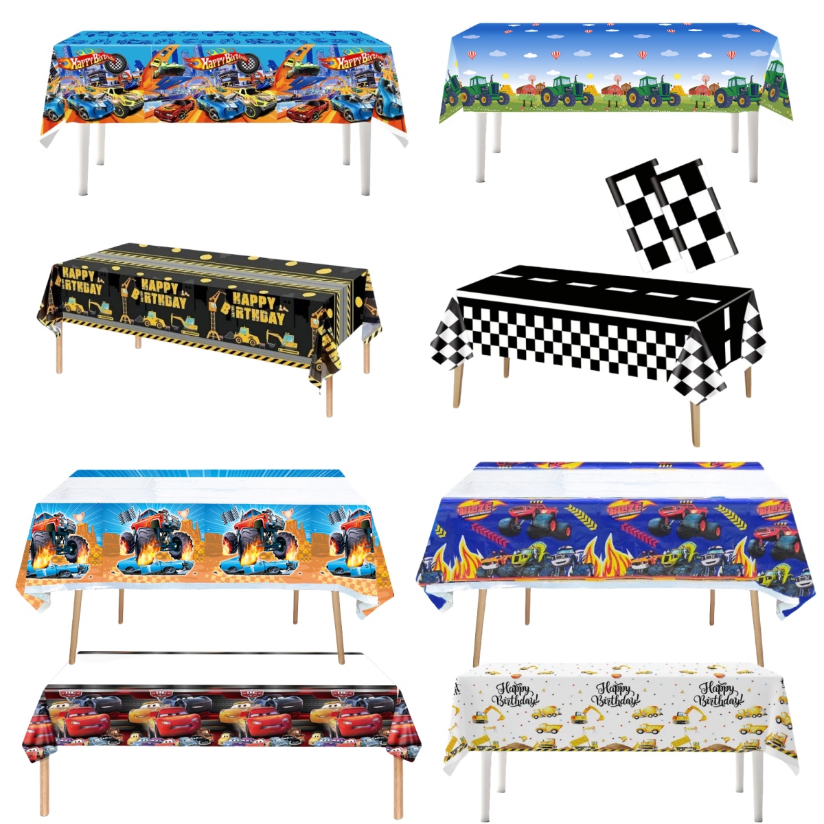 Don’t Miss Out! 1/5pcs Green Tractor Tablecloth Birthday Decoration Disposable Table Cloth Racing Car Table Cover Kids Favor Gift Party Supplies
