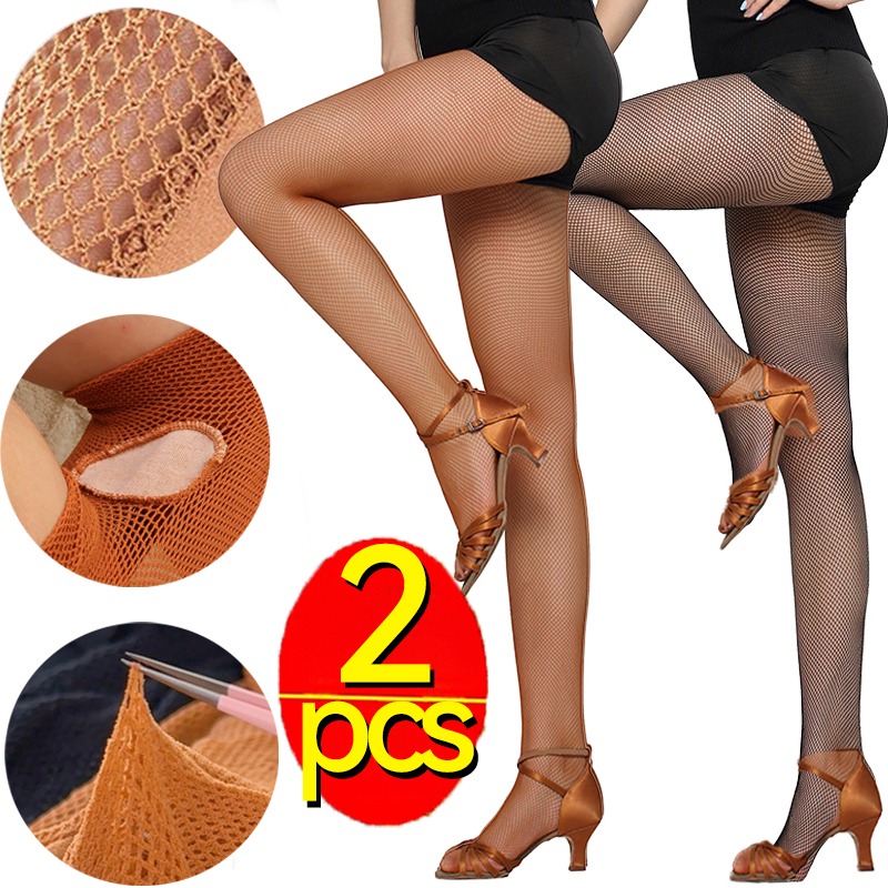  Rock-Bottom Prices 1/2Pcs Fishnet Latin Tights Professional Tights Ballroom Mesh Nylon Tights Hard Yarn Professional Latin Stockings Pantyhose