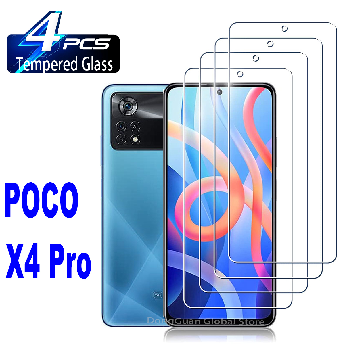 Last-Chance Deals 1/4Pcs Tempered Glass For Xiaomi POCO X4 Pro 5G Screen Protector Glass Film