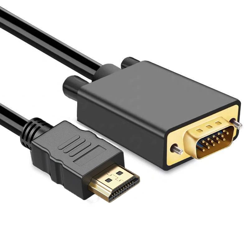 Top Picks 1.8M 1080P Video Converter HDMI-compatible Male to VGA Male Adapter Cable for Laptop Desktop PC Monitor Projector HDTV Bigscreen