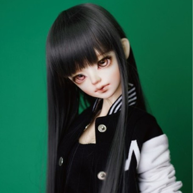  Final Hours to Save! 1/3 1/4 1/6 1/8 Bjd Wig High Temperature Long Gray Straight Bjd Hair MSD SD Yosd For BJD Doll Wig