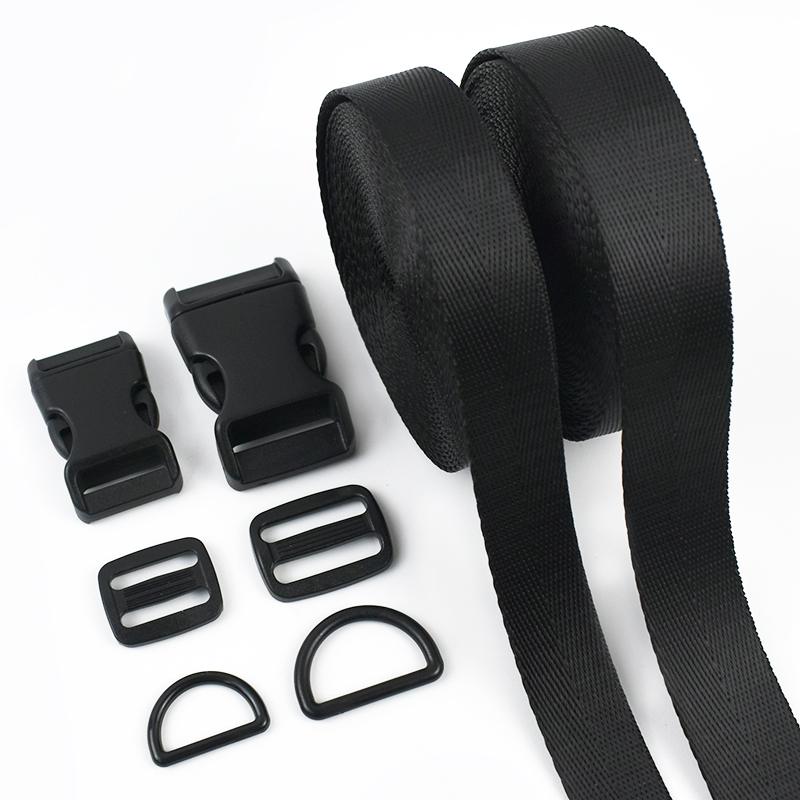  Best Bang for Your Buck! 1-5Sets Black Buckles Strap 20/25mm Dog Leash Release Button Nylon Webbing Bag Side D Ring Hook Ribbon Adjust Slider Belt Buckle
