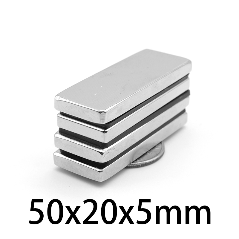  Save More! 1/2/5/10PCS 50x20x5mm Quadrate Strong Powerful Magnets N35 Block Rectangular Neodymium Magnet 50x20x5 Permanent Magnets 50*20*5