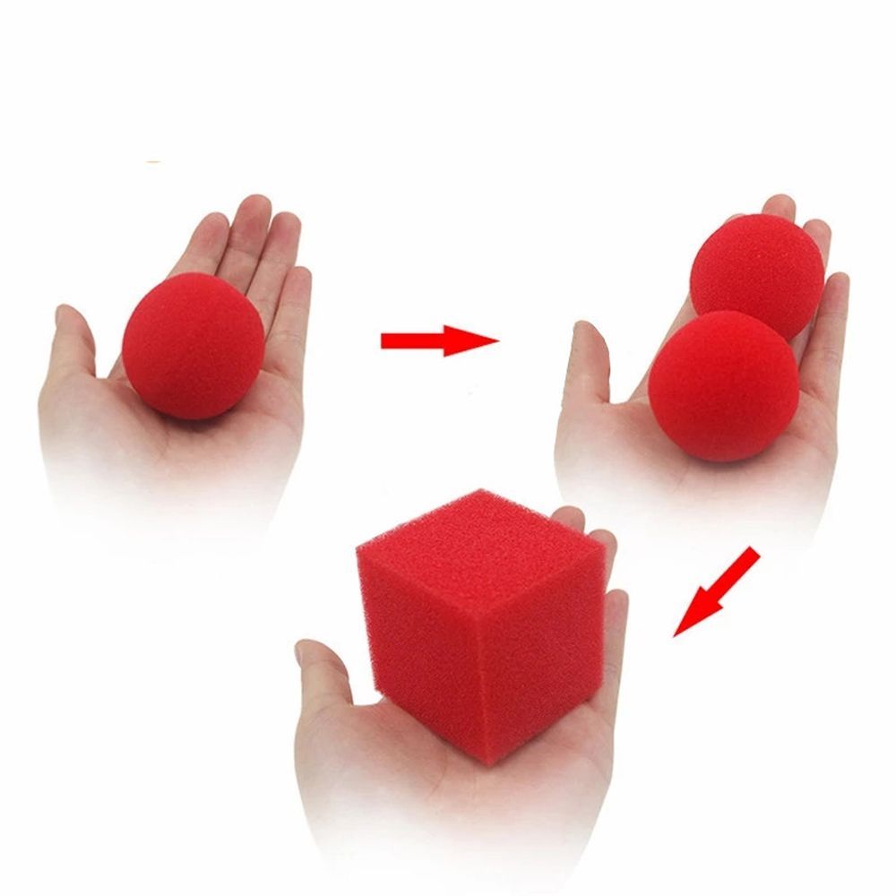 Perfect Picks for You! 1 Block/cube 2 Sponge Balls 1set Magic Tricks Props Magic Show Classical Illusion Magic Close Up Street