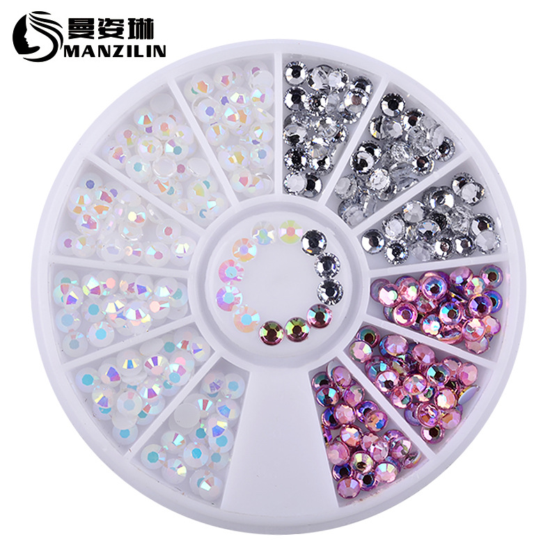 Incredible Prices 1 Box Colorful 3D Jelly AB Acrylic Wheel Nail Stickers Decoration DIY Nail Art Tips Jewelry Rhinestones Manicure Tools