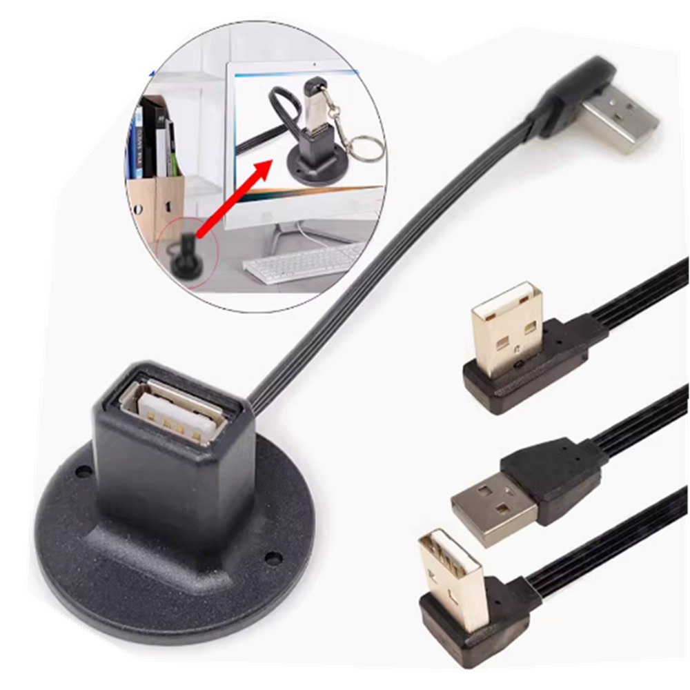  Act Fast! 0.1M-1M Flat Vertical Desktop USB Base Extension Cable Male to Female Computer External USB Disk Hard Disk Elbow Data Connection
