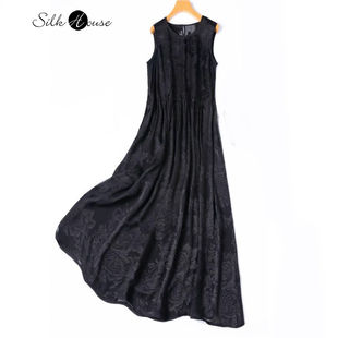 Discover the Remarkable Must-Have Steals 1.2-meter Skirt Length Beautiful Semi Transparent 100% Natural Mulberry Silk Smooth Cut Floral Silk Big Swing Women's Dress for Your Wardrobe