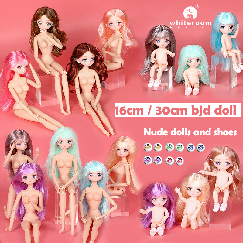  Shop Now & Save! 1/6 BJD Doll 1/12 16cm 30cm Doll Make-up 3D Eyes Long Hair Body Beautiful Princess Baby Girl 12 Inch Doll DIY Toy for Girls Gift