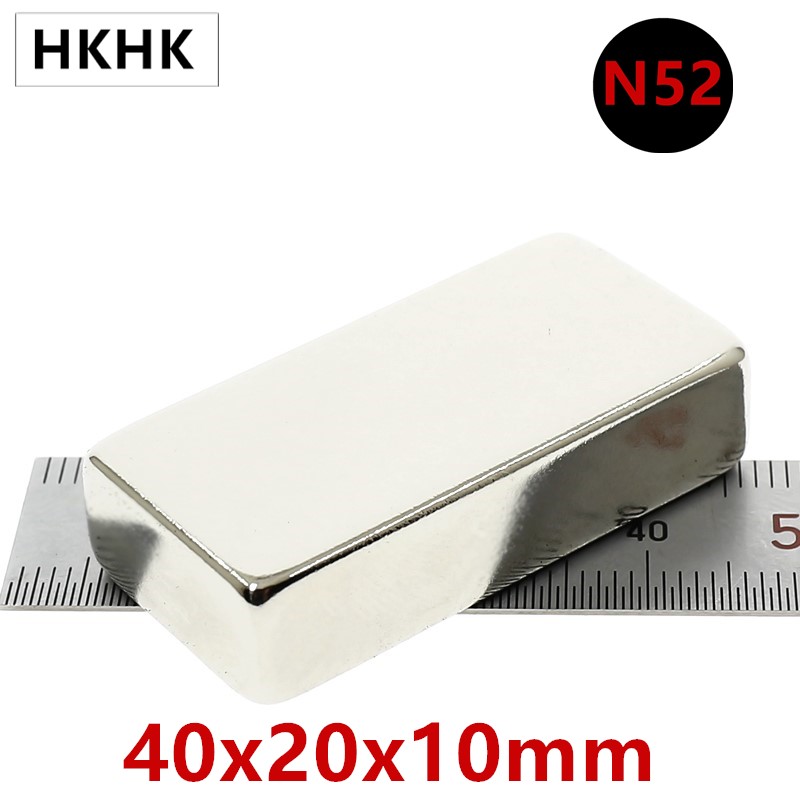  Ultimate Savings 1/5P N52 40x20x10 mm Super Strong Sheet Rare Earth Magnet Thickness 10mm Block Rectangular Neodymium Magnets 40mm x 20mm x 10mm