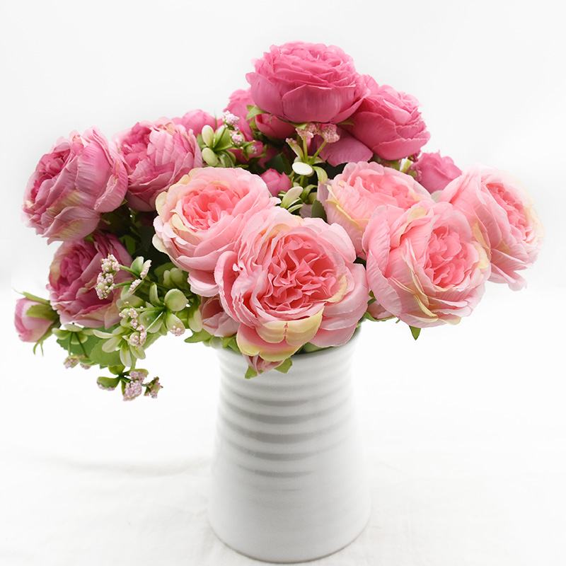 Shop Now! 1 Bundle 5 Forks 9 Heads Artificial Peony Bouquet Home Decor Wedding Diy Christmas Indoor Furnishings Scrapbooking Bonsai Gifts