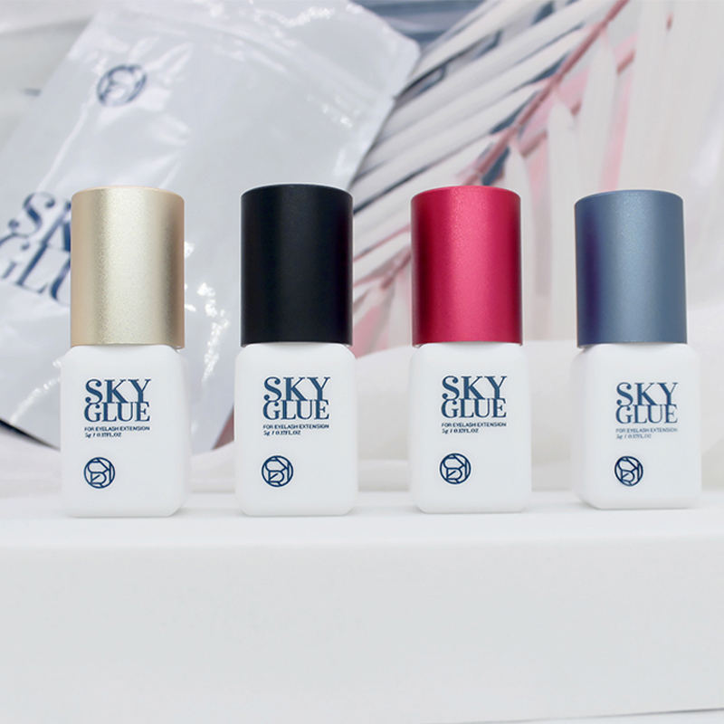 Best Picks at Best Prices! 1 Bottle Sky S Plus Glue RA01 Fake Eyelash Extensions Adhesive 5ml Golden Red Cap Black Fast Dry 0.5S Beauty Makeup Tools Korea