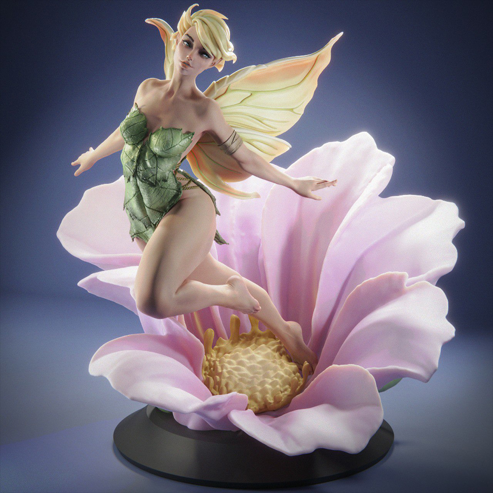  Snag Them Quick! 1/24 Beauty Winged Elves Grey Resin Figurine Toy Unpainted GK Doll Unassembled 3D Print Assembly Miniature Reduction Statue Toy