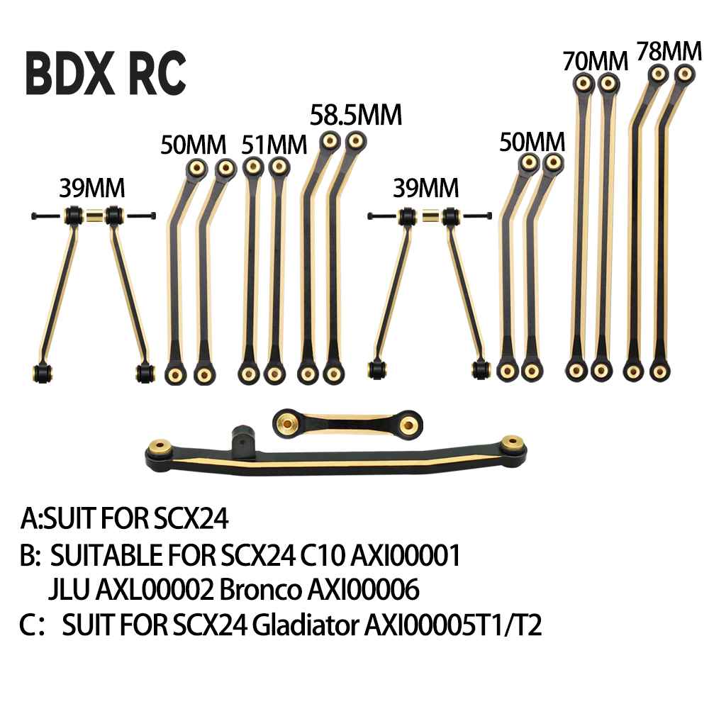 Final Hours to Save! 1/24 RC Crawler Car Heavy Brass Chassis Links Steering Rod Set for Axial SCX24 C10 Jeep Gladiator JLU Ford Bronco Upgrade Parts