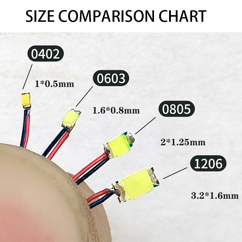  Save More! 0805 1206 0603 Micro SMD 3V Led Light Wired 30CM DIY Materials Lamp For Model Making HO Railway Scene Layout Accessory 10Pcs