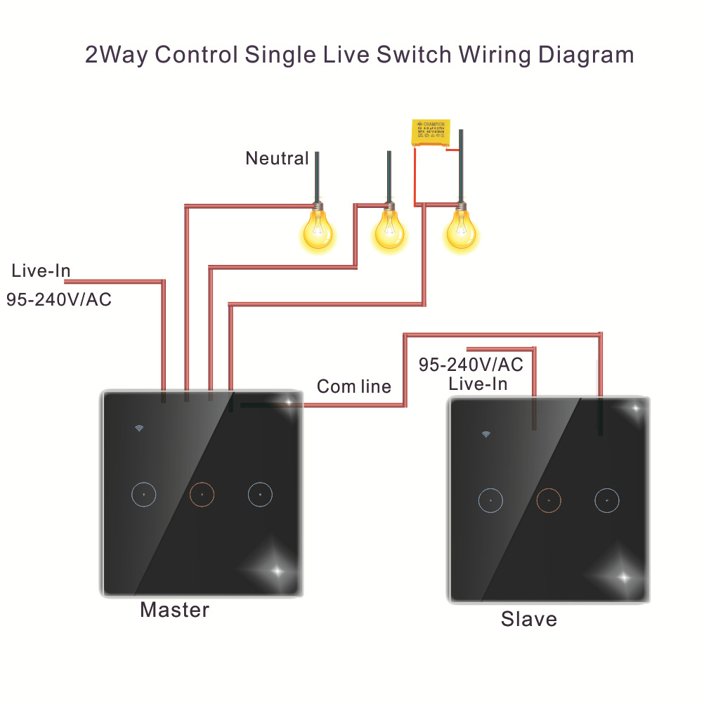  Act Now! 1/2/3 gang Tuya/Ewelink single Live wire dual control Smart WiFi touch remote control wall Light switch support Google/Alexa