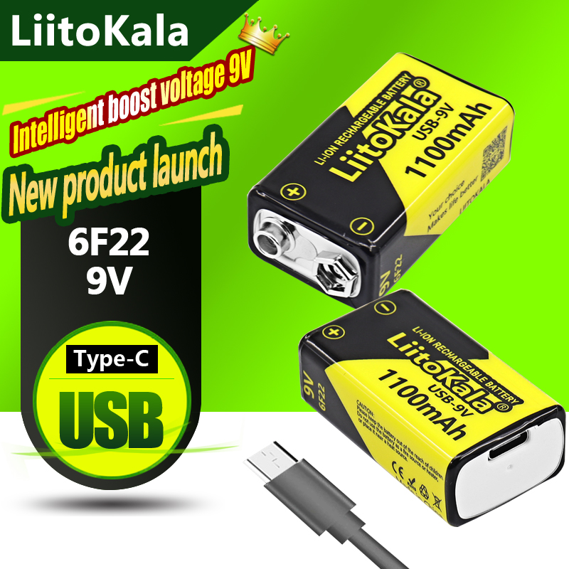  Grab Your Faves! 1-16pcs LiitoKala 9V 1100mAh li-ion Rechargeable battery USB 9V Battery for Multimeter Microphone Toy Remote Control KTV use