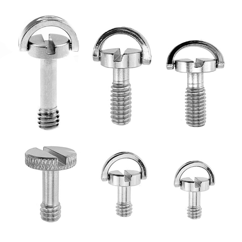  Act Fast! 1/4-20 D-ring Mounting Camera Screws Stainless Steel Extended DSLR Tripod Quick Release Plate Screw Photography Accessories