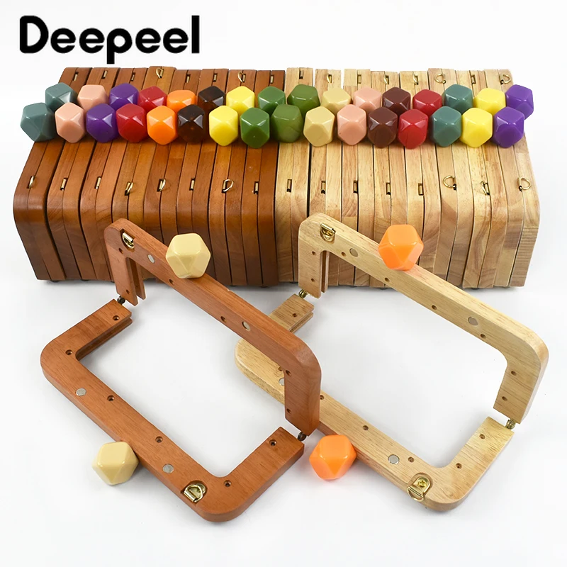  Shop Now! 1/2/5Pcs Deepeel 20cm Wooden Bag Handle Purse Frame Clamp Handbag Woven Bags Wallet Closure Brackets DIY Handmade Accessories