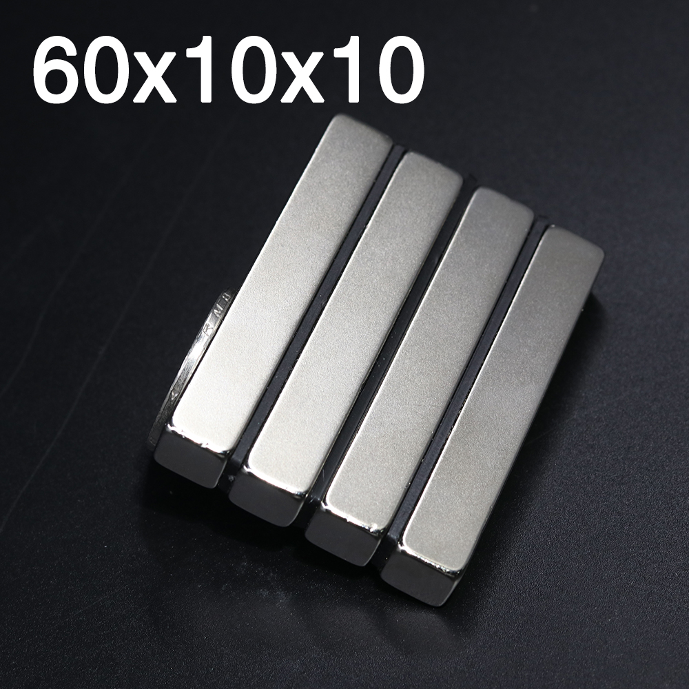 Can’t-Resist Prices 1/2/5/10/20Pcs 60x10x10 Neodymium Magnet 60mm x 10mm x 10mm N35 NdFeB Block Super Powerful Strong Permanent Magnetic imanes