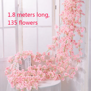 Buy the Must-Have Discounts 1.8M Artificial Cherry Blossom Flowers Wedding Garland Ivy Decoration Fake Silk Flowers Vine for Party Arch Home Decor String Today - Exclusive Quality and Style