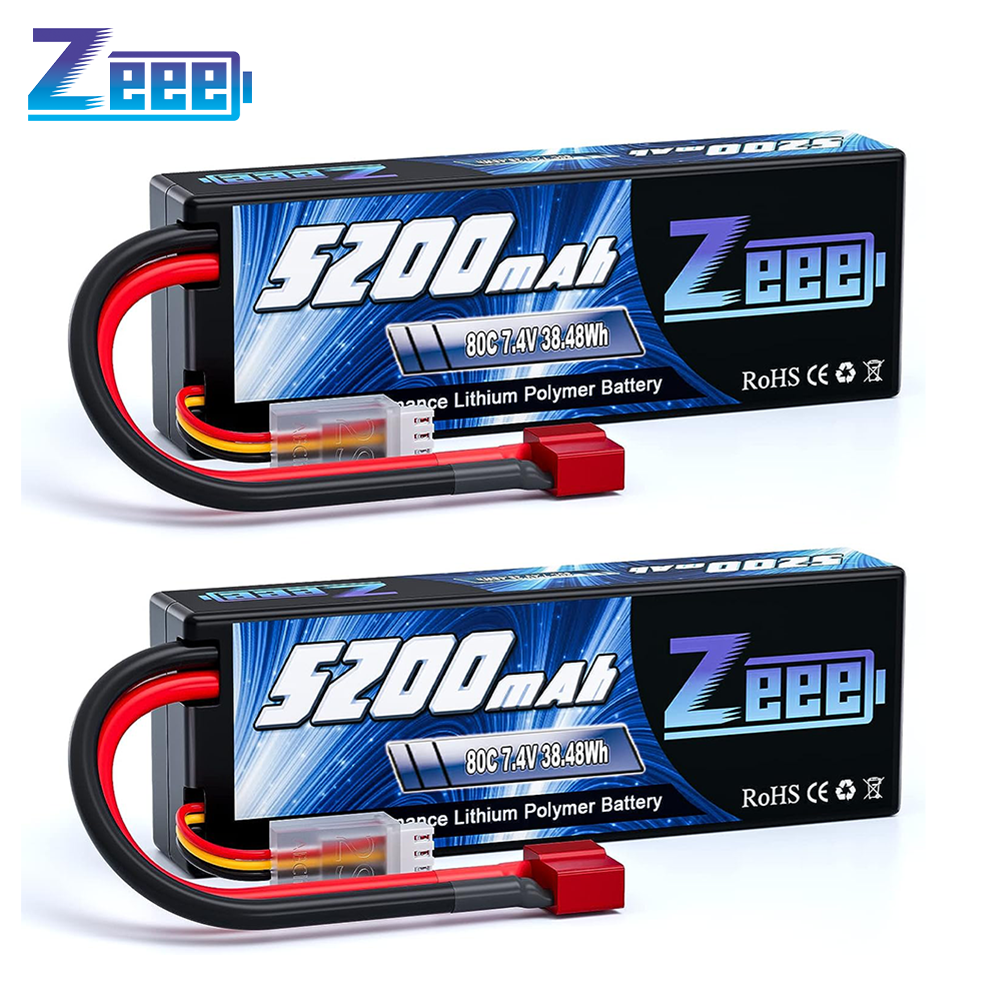  Go Go Go! 1/2pcs Zeee 2S 5200mAh Lipo Battery 80C With T/XT60/EC5/EC3 Plug RC Battery for RC Cars Truck Truggy Buggy Racing Hobby Parts