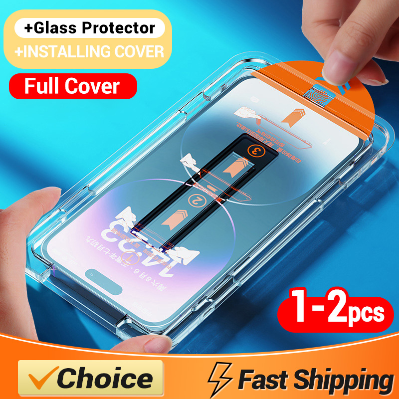  Last-Chance Deals 1-2PCS 8K Dust Free Glass For iPhone 16 15 13 12 11 14 Pro Max HD Oleophobic Coating Screen Protector For iPhone X XS Max XR