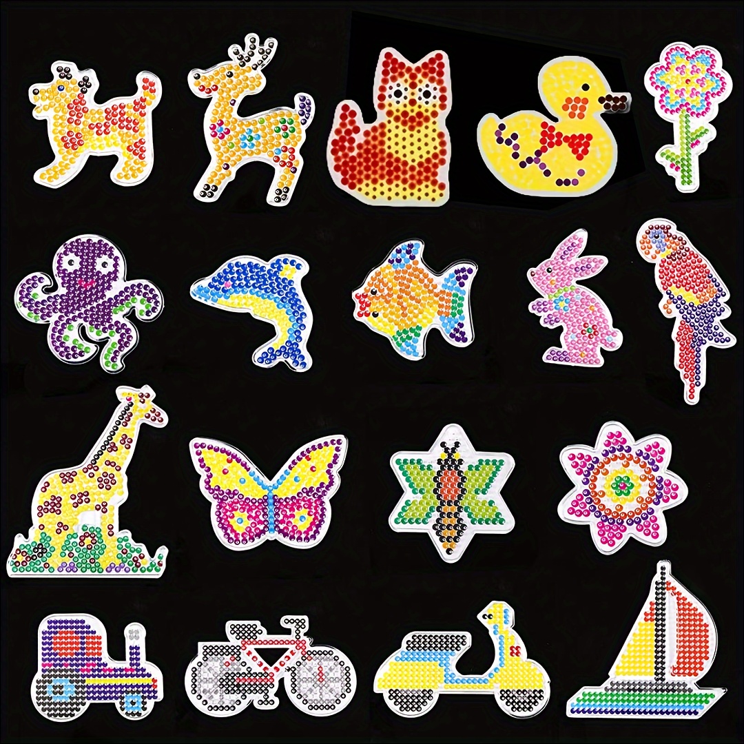  Rare Finds 1 Set of Fuse Bead Board, Iron Bead Ironing Board A Set of Handmade DIY Insertion Boards 12 Different Patterns Perler Hama Beads