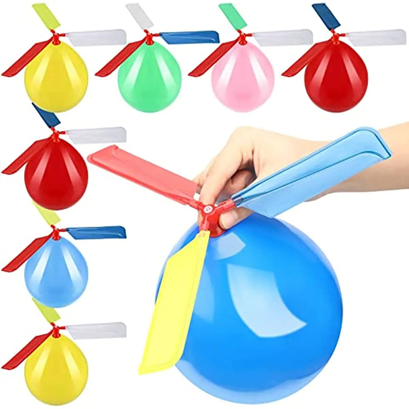  Unmissable Deals 1/6/12pcs Balloon Helicopter Flying Toy Funny Balloon Helicopter Flying Outdoor Playing DIY Educational Kids Inflatable Toys