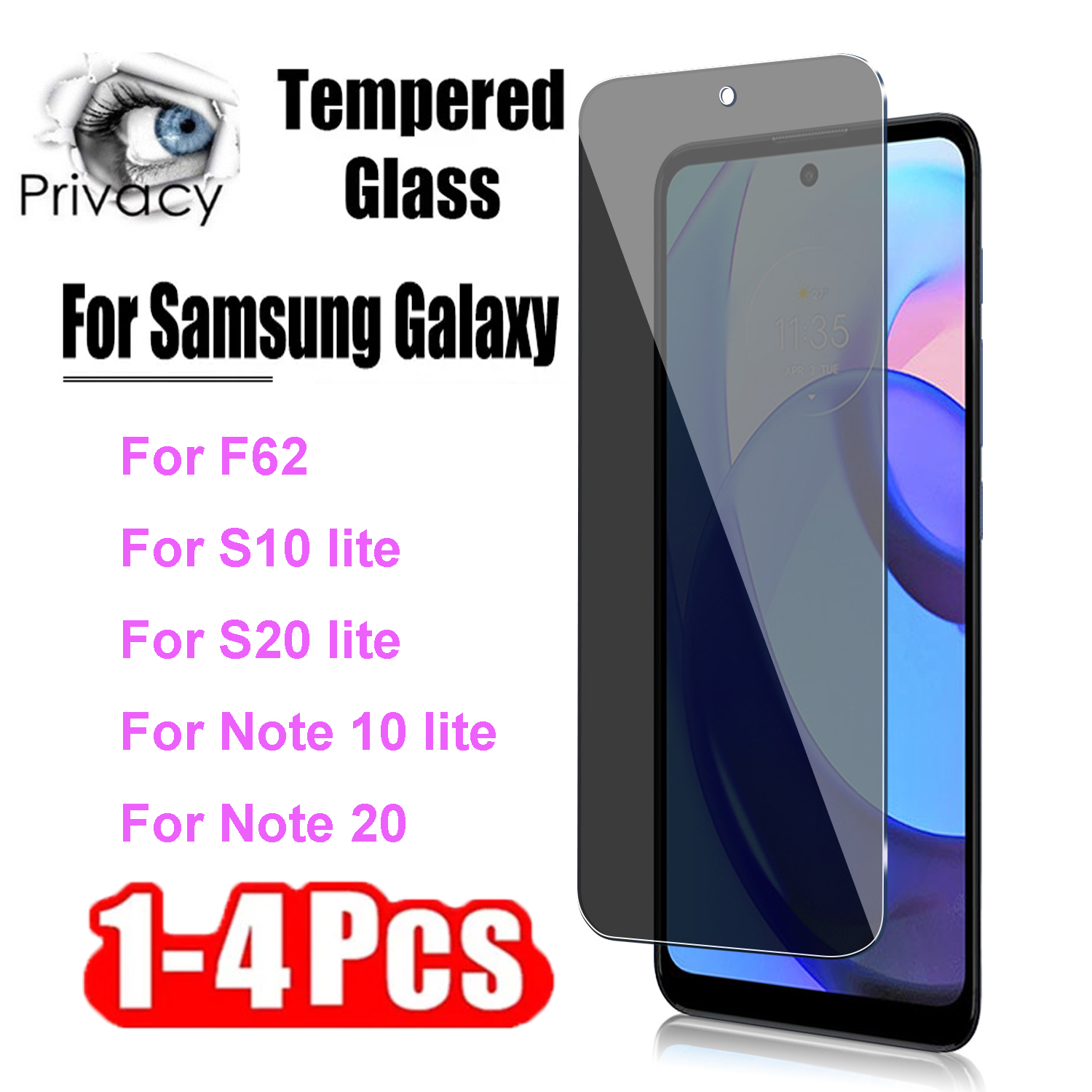  Rush Now! 1-4Pcs Anti-Spy Protective Tempered Glass For Samsung Galaxy F62 S10 S20 Note 20 10 Lite Privacy Screen Protectors Glass Films