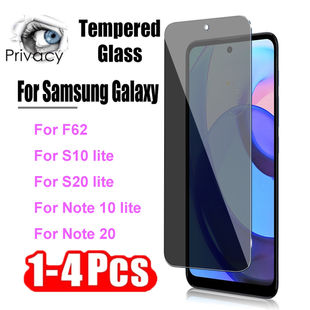 Limited Time Offer:  Rush Now! 1-4Pcs Anti-Spy Protective Tempered Glass For Samsung Galaxy F62 S10 S20 Note 20 10 Lite Privacy Screen Protectors Glass Films Available Now