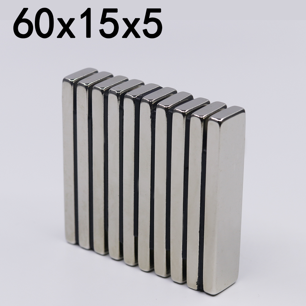  Best Bang for Your Buck! 1/2/5Pcs 60x15x5 Neodymium Magnet 60mm x 15mm x 5mm N35 NdFeB Block Super Powerful Strong Permanent Magnetic imanes