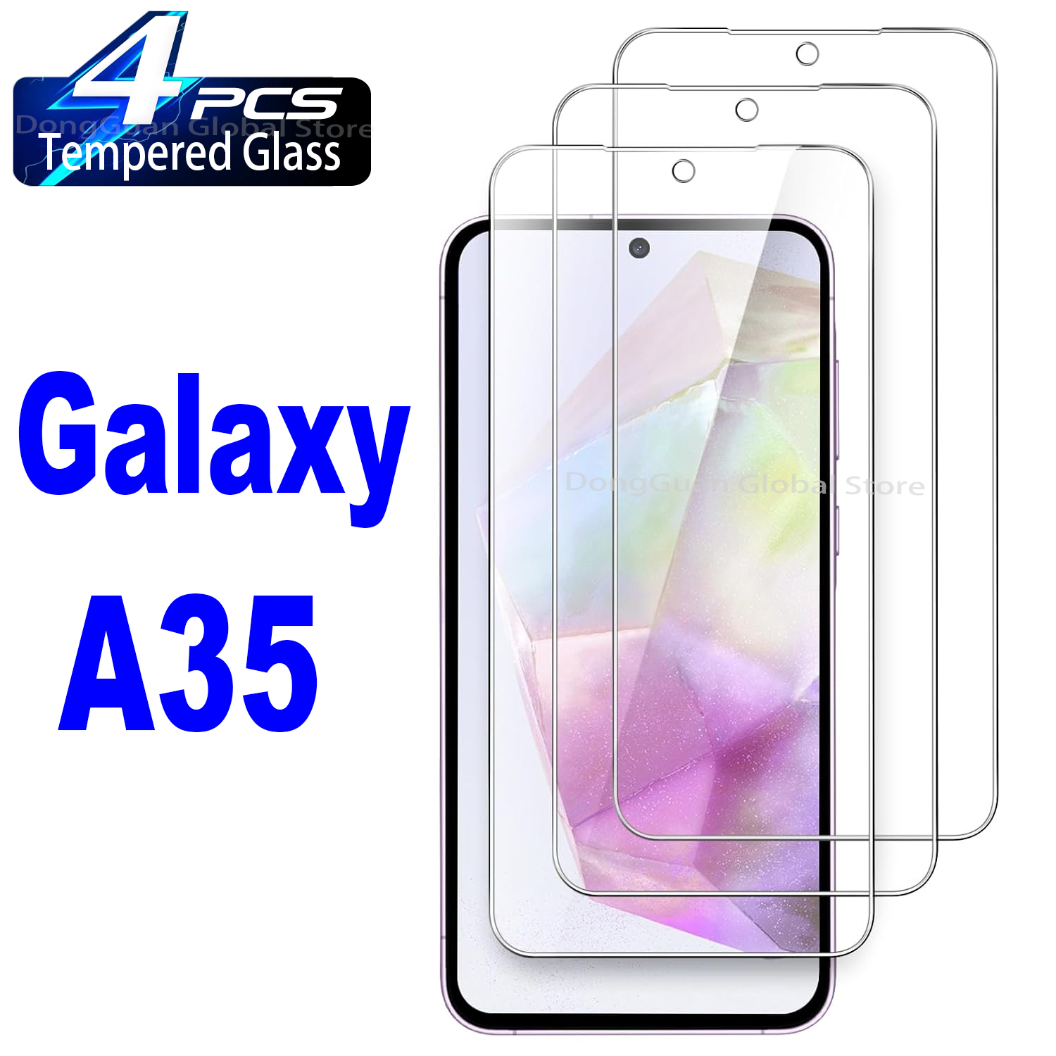 Deep Discounts 1/4Pcs Tempered Glass For Samsung Galaxy A35 5G Screen Protector Glass Film